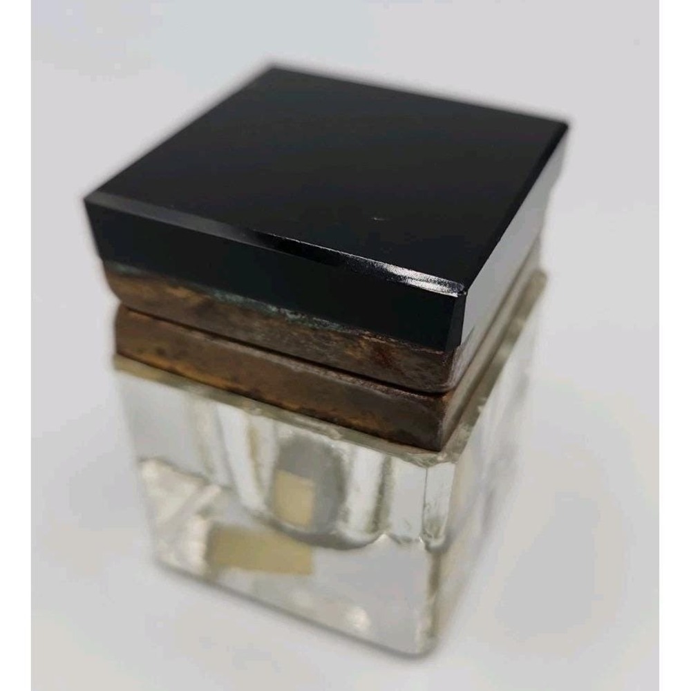 Antique Art Deco Inkwell With Hinged Lid